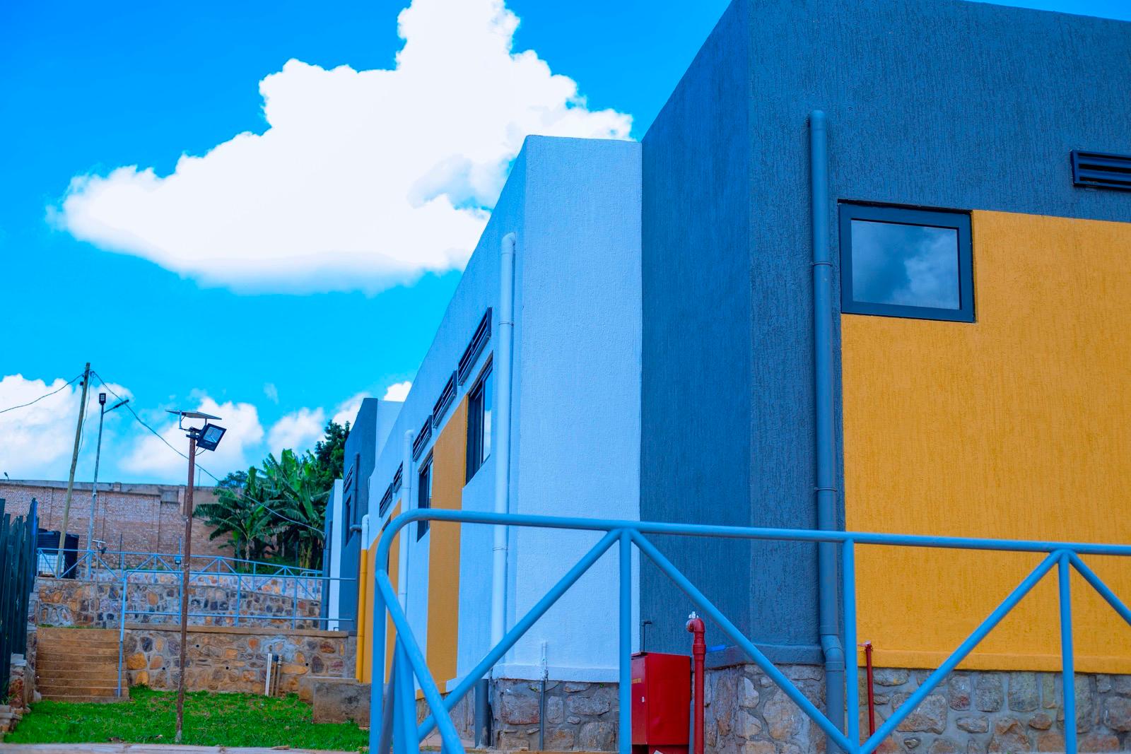 Campus walkways with safety railings and solar lighting