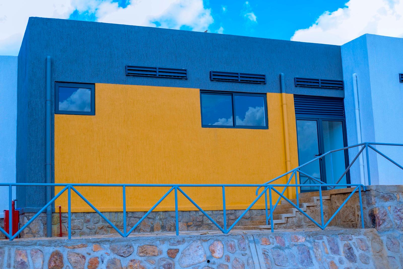 Classroom block with natural stone foundation